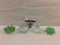 Set of 4 hand blown glass frogs