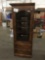 Modern Ethan Allen 5 shelf media cabinet with glass front