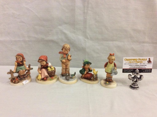 Collection of 5 TMK5 Hummel figurines includes "just resting" see pics