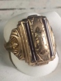 Antique 14k gold mason's? Ring size 7, 9.2 grams