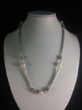 Beautiful sterling silver necklace w/ pearl accents