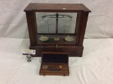 Antique Whitaker Tatum Balance scale in case w/ weights see pics