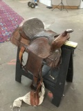 Gorgeous vintage custom made riding saddle in great shape w/ extras