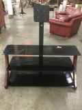 Modern glass shelved tv stand