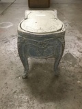 Wonderful antique wooden portable toilet with lid - hand carved french detail