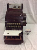 Amazing antique National cash register machine needs some repairs as is see pics