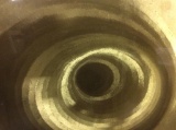 Mid Century swirling gold optical illusion wall art - wonderful composition