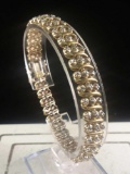 Beautiful gold plated sterling silver bracelet w/ cz's