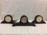 Ansonia Tambour mantel time & strike clock (needs work) + 2 Smithsonian quartz clocks