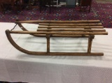 Antique wooden sled w/ metal runners circa 1870