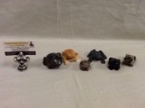 Collection of 6 marble & stone frogs see pics