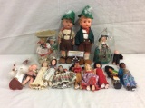 Collection of 15 vintage dolls including Goebel Bavarian dolls see pics as is