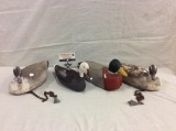 Collection of 4 Duck decoys including 2 weighted and 2 hand signed