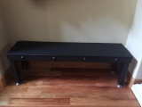 very heavy black modern metal hall bench