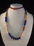 Authentic Navaho sterling, M.O.P., and coral necklace by Twin Falls Trading co.