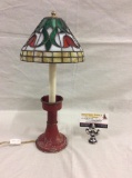 Fantastic vintage lamp with stained glass shade