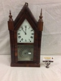 Jerome clock co. Late 1800's 8 day time & strike clock as is see pics