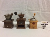 3 antique coffee grinders including a spectacular Zassenhaus c. 1920 see pics