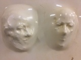 Vintage composite cast face mold wall art - unique piece