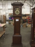 Antique emperor clock co grandfather clock w/ 75' movement - runs but doesnt chime or strike