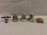 Collection of 4 high end stone/marble frogs see pics