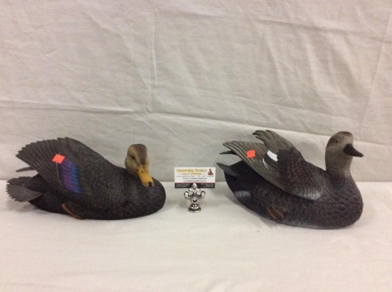 2 Beautiful James Bouillet decoy ducks signed and numbered "6/2007", "9/2008"