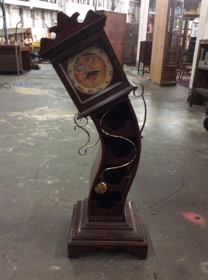 Unique "Drunk" Grandfather clock storage cubby - see pics