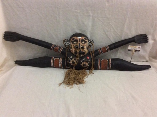 Hand carved wooden and hand painted New Guinea tribal ritual piece marked "Mary"