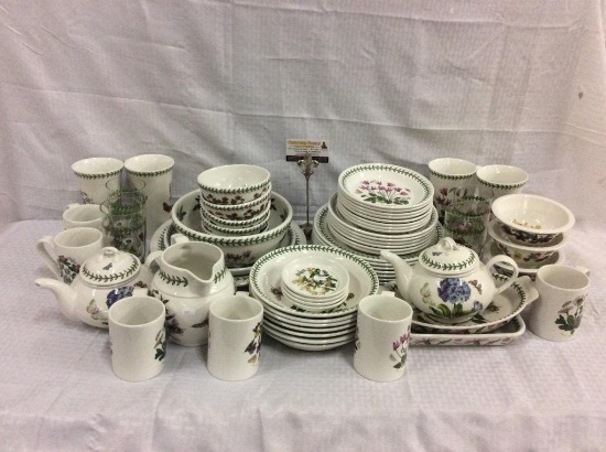 68 pc set of The Botanic Garden china dinnerware set by portmeirion - 2 pieces with box