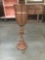 Vintage copper and cast iron vase with figural cherub pillar base