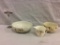 Set of 3 Halls 1960's autumn leaf porcelain kitchenware bowls and cream/gravy