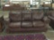 Modern studded faux leather brown couch