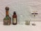 Vintage glass collectibles incl. Golf theme decanter, john Wyeth & Broth jar, pharma bottle & a