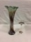 Mid century hand blown swirled glass vase