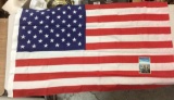 USA Flag purchased at the Twin Towers in the 1980's w/ Twin Towers postcard from 1984