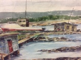 1962 Currier watercolor landscape picture