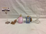 Selection of 2 vintage deco French & Czech glass/crystal atomizers & glass perfume bottle