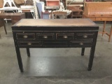 Vintage 40's dresser/sideboard with lattice wood design top in fair cond
