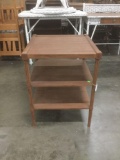 Vintage three tier simple wood side table