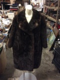Peterson & Bailey San Francisco women full size brown mink? fur coat in fair cond