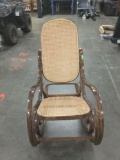 Vintage bent wood cane back and seat rocker in good cond