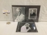 3 vintage autographed black and white promo photos - John Forsyth, Dick Van Dyke, & Andy Williams