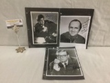 3 autographed 8 x 10 promo photos - Bob Newhart, Steve Allen & Jay Leno