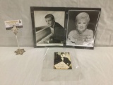 Set of 3 autographed 8 x 10 promo photos incl. Debbie Reynolds, Phil Harris & Peter Duchin