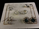 5 pair of beautiful sterling silver earrings