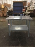 Heavy duty two tier stainless steel kitchen prep table