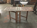 Vintage wooden traveling folding picnic table