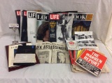 Collection of JFK assassination newspapers and magazines from the 1960's incl. 8 Yakima newspapers