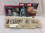Collection of 23 space race vintage items from the early 1960's incl. 4c project mercury stamp