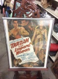 Original vintage Tarzan and the Leopard Woman poster in frame